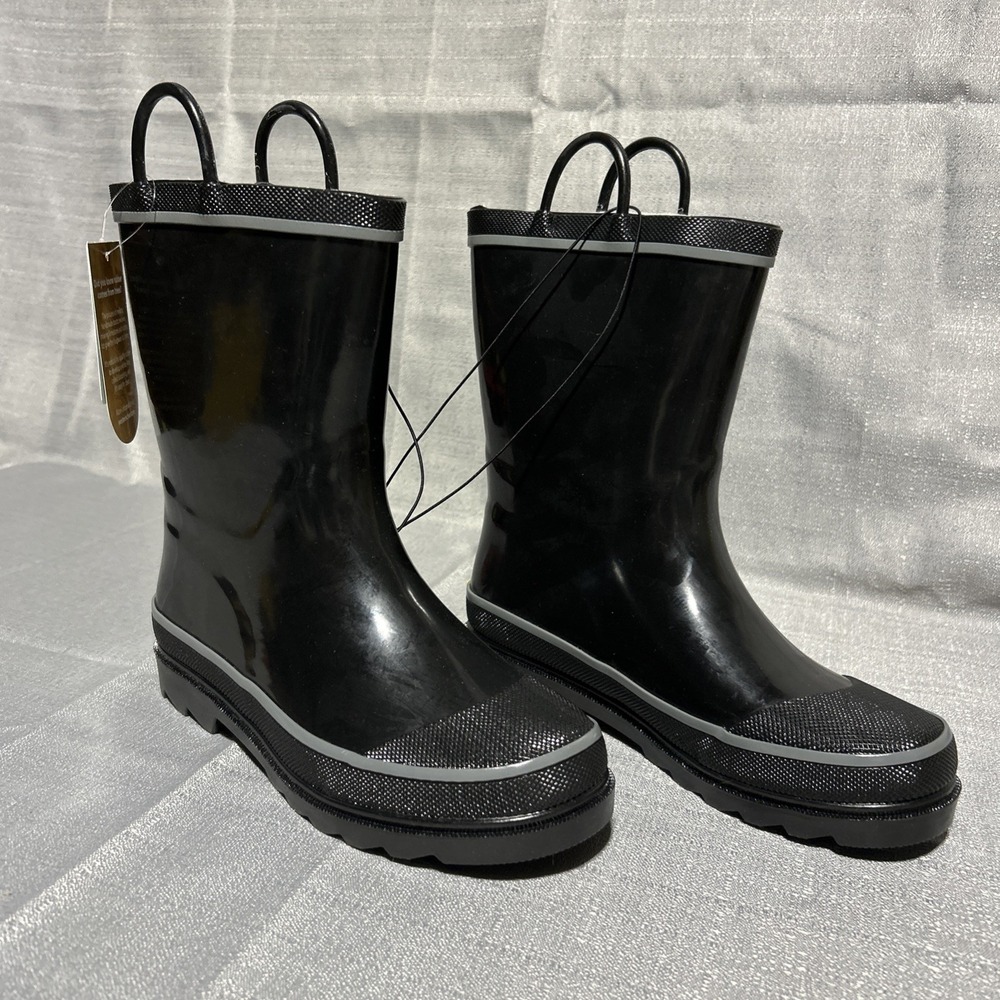 NWT Western Chief Black Rain Boot Kid Size 3 Rubber Waterproof